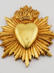 Ex Voto Mural Coeur Rayonnant - 17cm