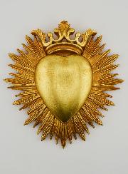 Ex Voto Mural Coeur Couronné - 18cm