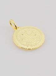 Médaille Plaqué Or Saint Benoît Avec Bords - 18mm