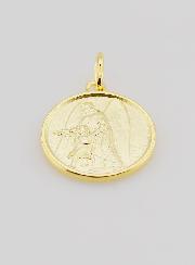 Médaille Ange Gardien & Enfant en Plaqué Or - 18mm