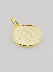 Médaille Ange Gardien & Enfant en Plaqué Or - 18mm