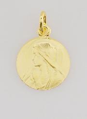 Médaille Plaqué Or Vierge en Prière - 16mm