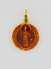 Médaille Plaqué Or & Email Saint Benoît - 13mm
