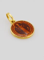 Médaille Plaqué Or & Email Saint Benoît - 13mm