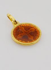 Médaille Plaqué Or & Email Saint Benoît - 13mm