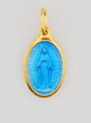 Médaille Miraculeuse en Argent Doré & Email - 17mm