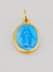 Médaille Miraculeuse en Argent Doré & Email - 17mm