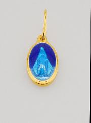 Médaille Miraculeuse en Argent Doré & Email - 10mm