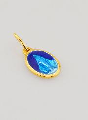 Médaille Miraculeuse en Argent Doré & Email - 10mm
