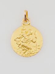 Médaille Plaqué Or Saint Christophe - 14mm