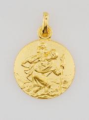 Médaille Plaqué Or Saint Christophe - 18mm