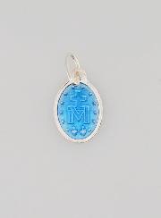 Médaille Miraculeuse Agent & Email Bleu - 10mm