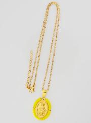 Médaille Miraculeuse + Chaîne - Perles Jaunes