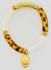 Bracelet Religieux Médaille Miraculeuse - Léopard