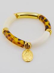 Bracelet Religieux Médaille Miraculeuse - Léopard