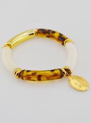 Bracelet Religieux Médaille Miraculeuse - Léopard