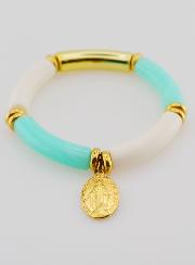 Bracelet Religieux Médaille Miraculeuse - Turquoise