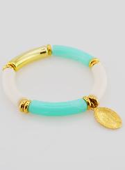 Bracelet Religieux Médaille Miraculeuse - Turquoise