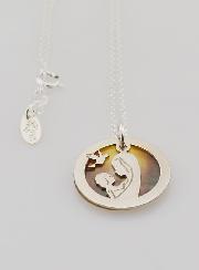 Collier Vierge à l'Enfant & Colombe - Argent & Nacre