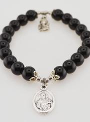 Bracelet en Agate Noire 8mm - ND du Mont Carmel