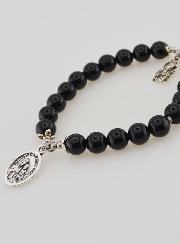 Bracelet en Agate Noire 8mm - ND du Mont Carmel