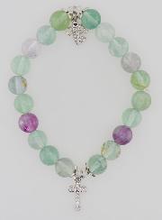 Bracelet en Pierre de Fluorite 8mm - Ange & Croix