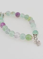 Bracelet en Pierre de Fluorite 8mm - Ange & Croix