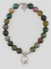 Bracelet Religieux Agate Indienne 8mm - Padre Pio & Trinité