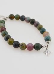 Bracelet Religieux Agate Indienne 8mm - Padre Pio & Trinité