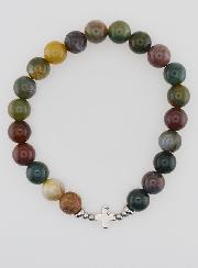 Bracelet Religieux Agate Indienne 8mm & Croix