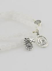 Bracelet Chapelet Pierres de Lune - St Benoît & Padre Pio