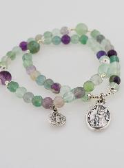 Bracelet Chapelet en Fluorite - Saint Michel & Saint Benoît
