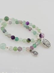 Bracelet Chapelet en Fluorite - Saint Michel & Saint Benoît