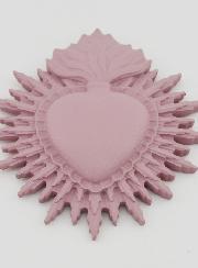 Ex Voto Mural Coeur Rayonnant 11cm - Rose