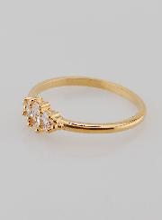 Bague Plaqué Or Trinité en Zircons - T54