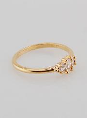 Bague Plaqué Or Trinité en Zircons - T54