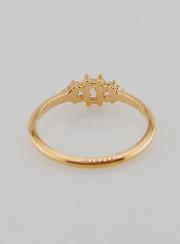 Bague Plaqué Or Trinité en Zircons - T54