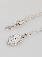 Collier Vierge Miraculeuse Argent & Email Blanc