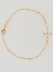 Bracelet Religieux en Plaqué Or - Croix Zircons Ronds