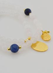 Bracelet Chapelet Jade Blanc & Sodalite - ND de Guadalupe