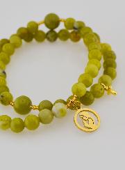 Bracelet Chapelet Jade Vert & Vierge Marie