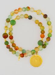 Bracelet Chapelet en Pierres Naturelles d'Agate & Notre Père