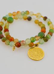 Bracelet Chapelet en Pierres Naturelles d'Agate & Notre Père