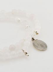 Bracelet Chapelet en Pierre de Jade Blanc - ND de Guadalupe