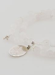 Bracelet Chapelet en Pierre de Jade Blanc - ND de Guadalupe