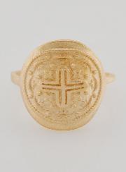 Bague Croix du Christ Sculptée - Plaqué Or - Taille 60