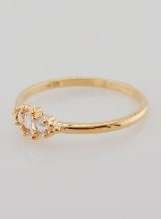 Bague Plaqué Or Trinité en Zircons - T58