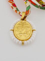 Médaille Miraculeuse Perlée - Cordon Liberty Fleuri