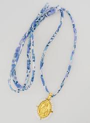Médaille Miraculeuse Perlée - Cordon Liberty Bleu
