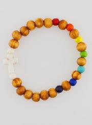 Lot de 3 de Bracelets Religieux en Bois  Avec Croix